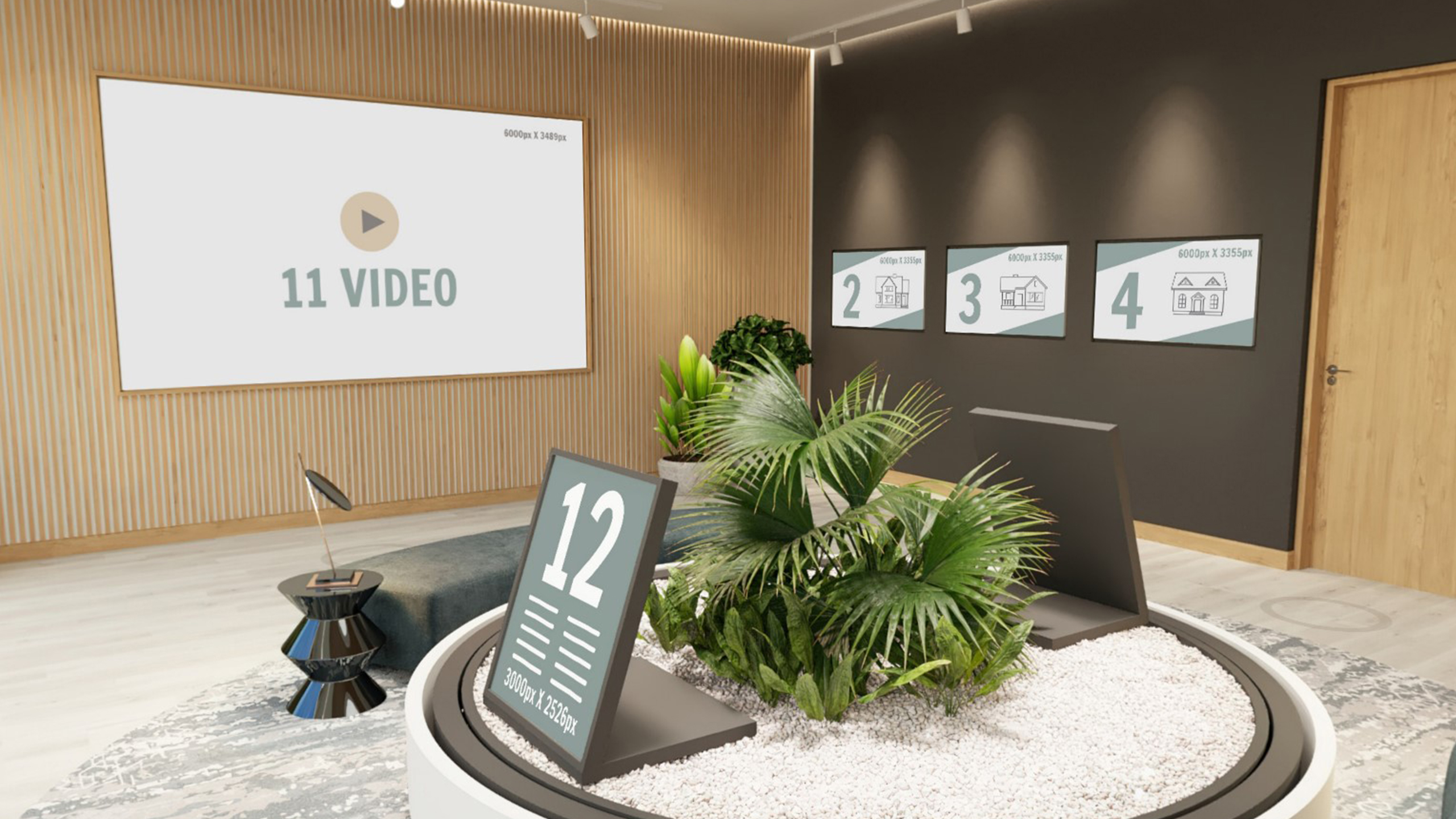 Digitaler Showroom für die Präsentation von Unternehmensinhalten Verkaufsraum Galerie